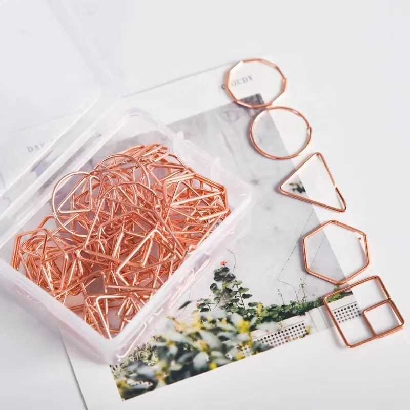 Popular Minimalist Graphic Paper Clip Custom Circle square and Triangle Geometry Stationery Paper Clips