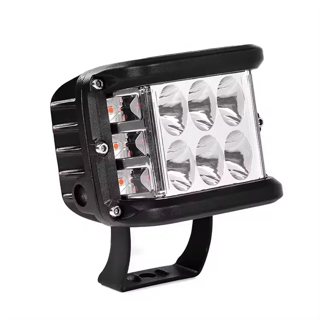 36w High Power Work Light with 6 Flashes and Dual Side Amber Blue Red Lights for Car/off-road Truck Fog Lights