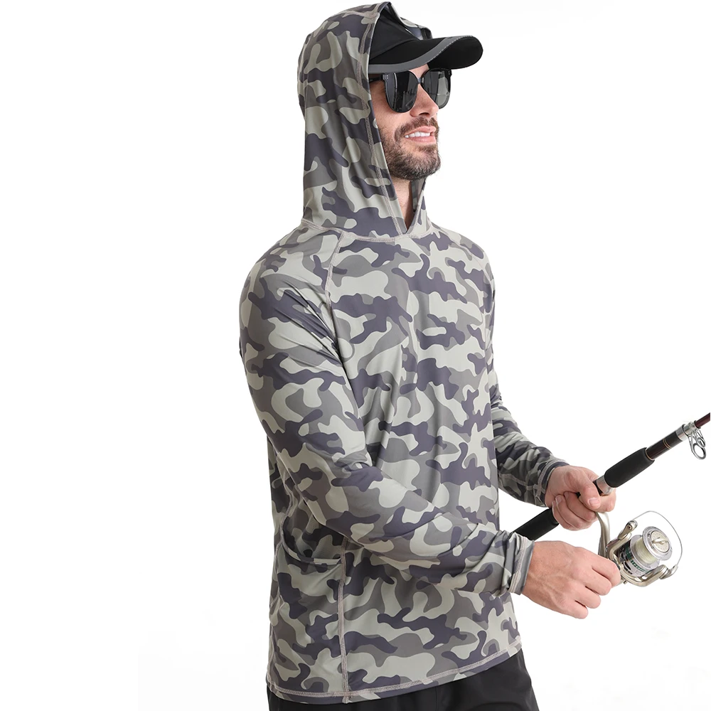 Factory Wholesale Fishing Shirts With Mask Sunscreen Uv Protection Fishing Jersey Long Sleeve Breathable Tournament Fishing Wear