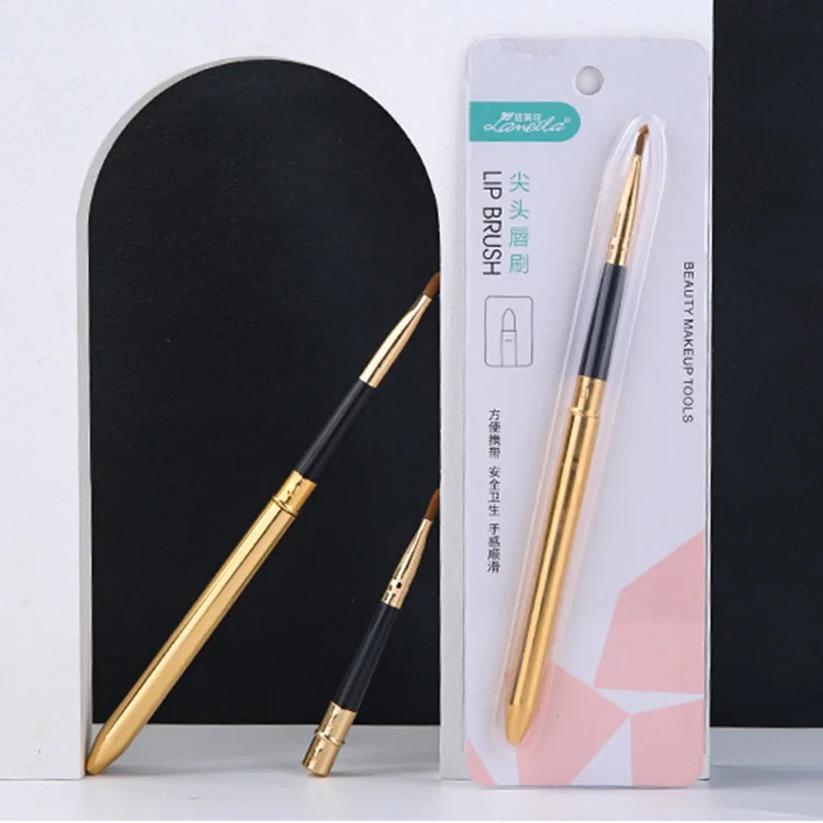 Portable Cosmetic Tool Lip Brush Retractable Lipstick Brush Custom Logo Makeup Brush