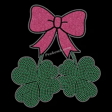 Discount Luck St Patrick Day Rhinestone Heat Press Transfer Design Custom Glitter Hot Fix Rhinestone Transfer