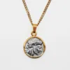 Pendentif avec chaîne gourmette dorée