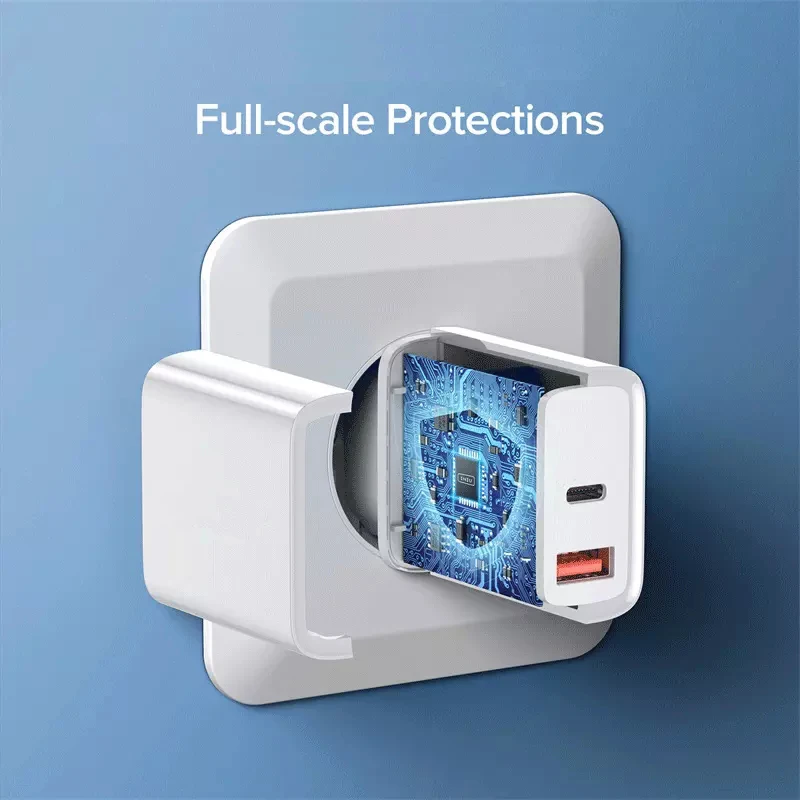 Лидер продаж зарядное устройство с двумя Usb-портами мощностью 20 Вт типа C для аккумуляторов безопасные