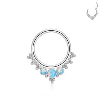 ASTM F136 Titanium Hinged Hoop Nose Ring Silver Septum Clicker Earrings Fashionable Helix Tragus Piercing Body Jewelry Children