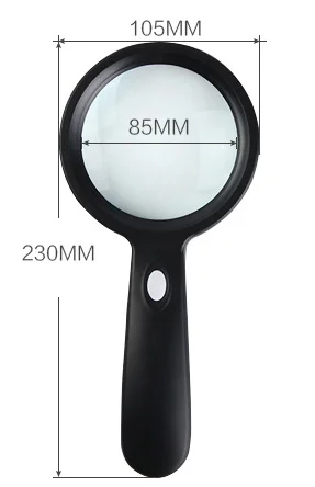 10X Handheld Magnifying Glass with 12 LED Lights for Seniors