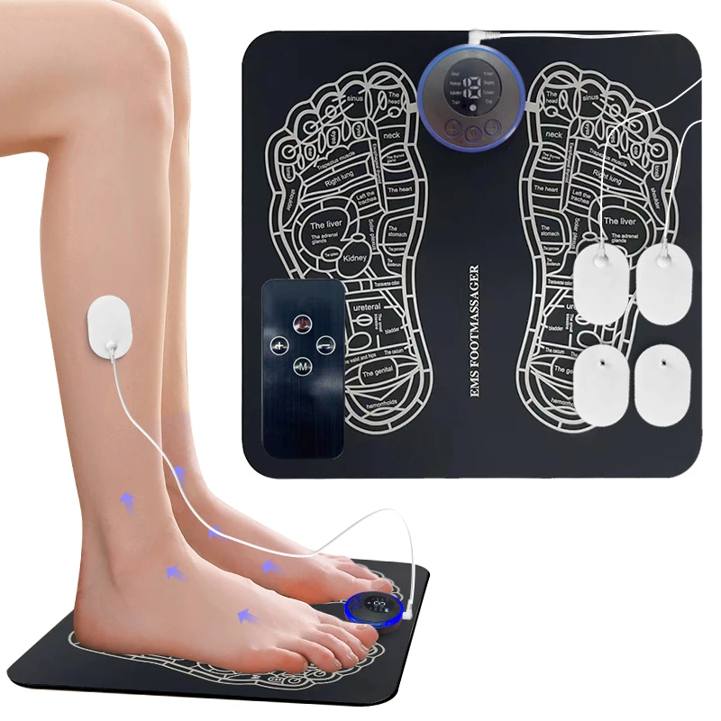 The Latest Remote Control With Patch EMS Smart Shiatsu Foot Massager Muscle Stimulator Electric Vibration Massage Pad