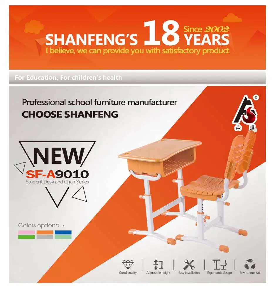 Shanfeng 2024 New Design School Classroom Single Seat Durable Desk And