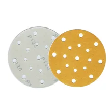 OEM gold 150mm 17holes round sanding disc hook and loop sanding disc abrasive sanding disc forr polishing grinding