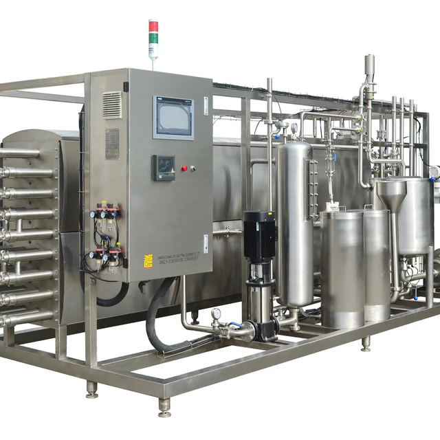 Tubular Pasteurizer  UHT Pasteurization  1000L Milk Production Line   Dairy Milk Processing Plant