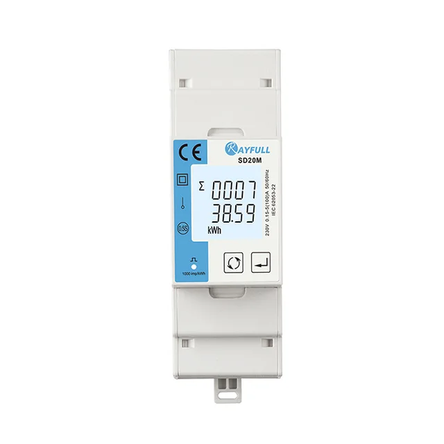 Rayfull SD20M 1 Phase 2 Wires Energy Consumption RS485 Modbus Power Meter for Payment System