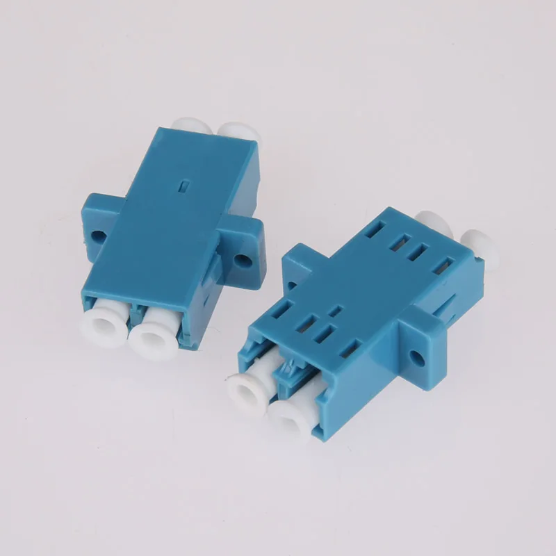 Blue  fiber optic adapter LC duplex channel  type adapter LC fiber coupler  simplex mode fiber splitting adapter