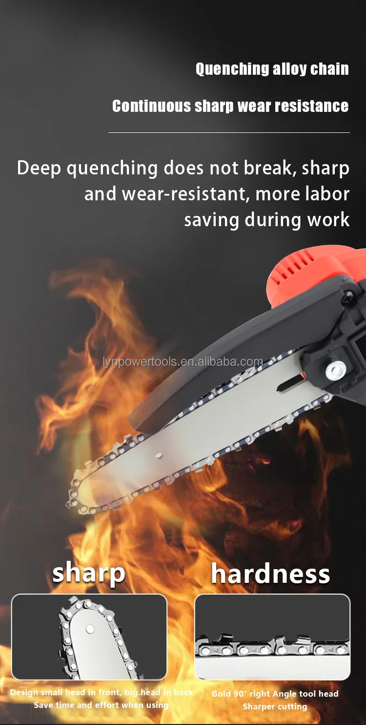 Km Handheld Cutting Machine Cordless Chain Saw 4/6inch Mini Electric