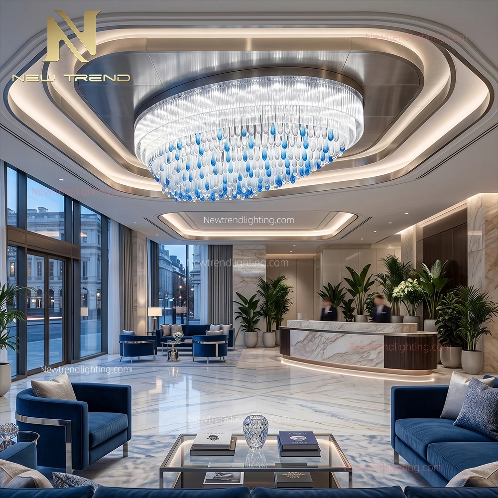 CPL-526 Custom Hospitality Lighting Manufacturer: Oversized Bespoke LED Ceiling Chandeliers for Hotel Lobbies & Grand Halls
