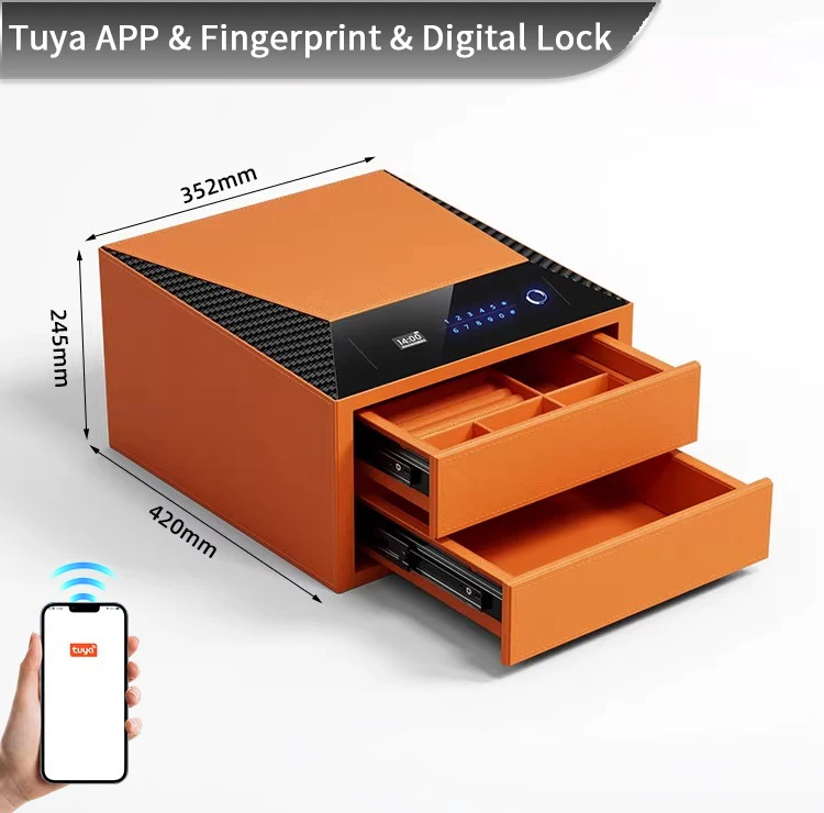 F2-2A CEQSAFE Smart High Quality Luxury Interior Safes Fingerprint Electronic Digital Lock Hidden Safety Drawer Jewelry Safe Box