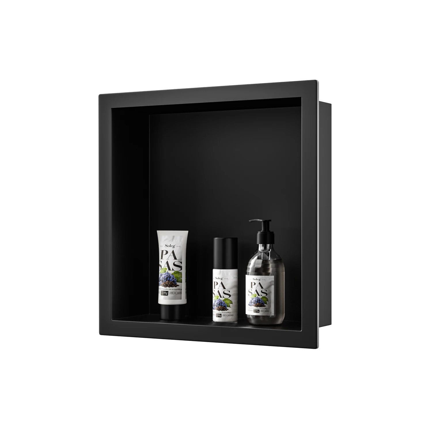 Современный Стиль матовый черный 304 из нержавеющей стали прямоугольная Водонепроницаемая Встроенная ванная комната душевая стена ниша