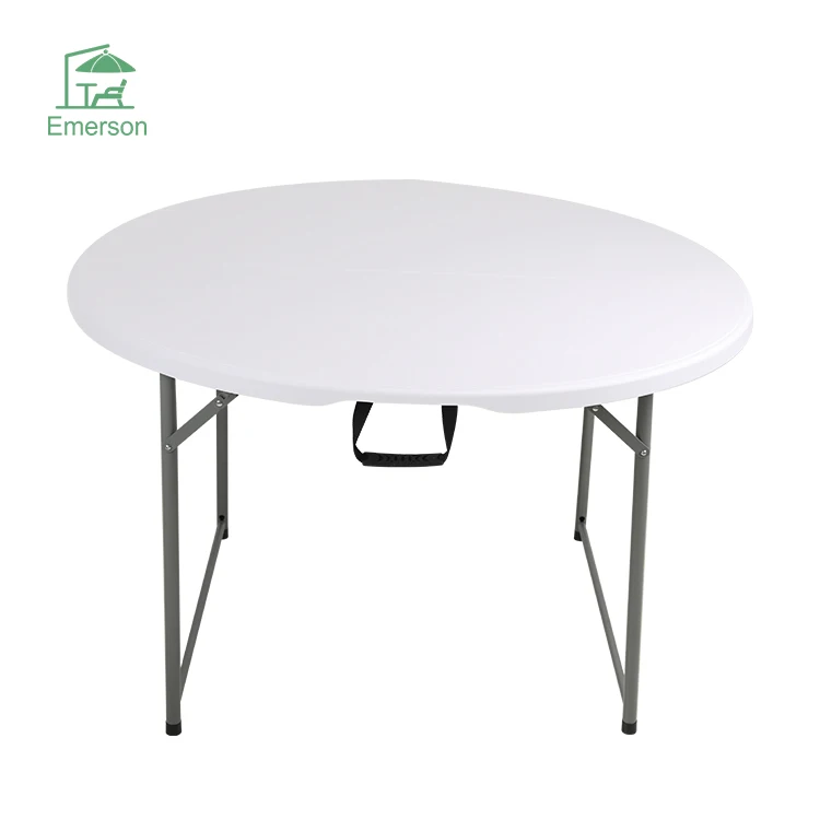 EMERSON Easy Carry Folding Round Table Outdoor Picnic Large Table Plastic Folding Tables