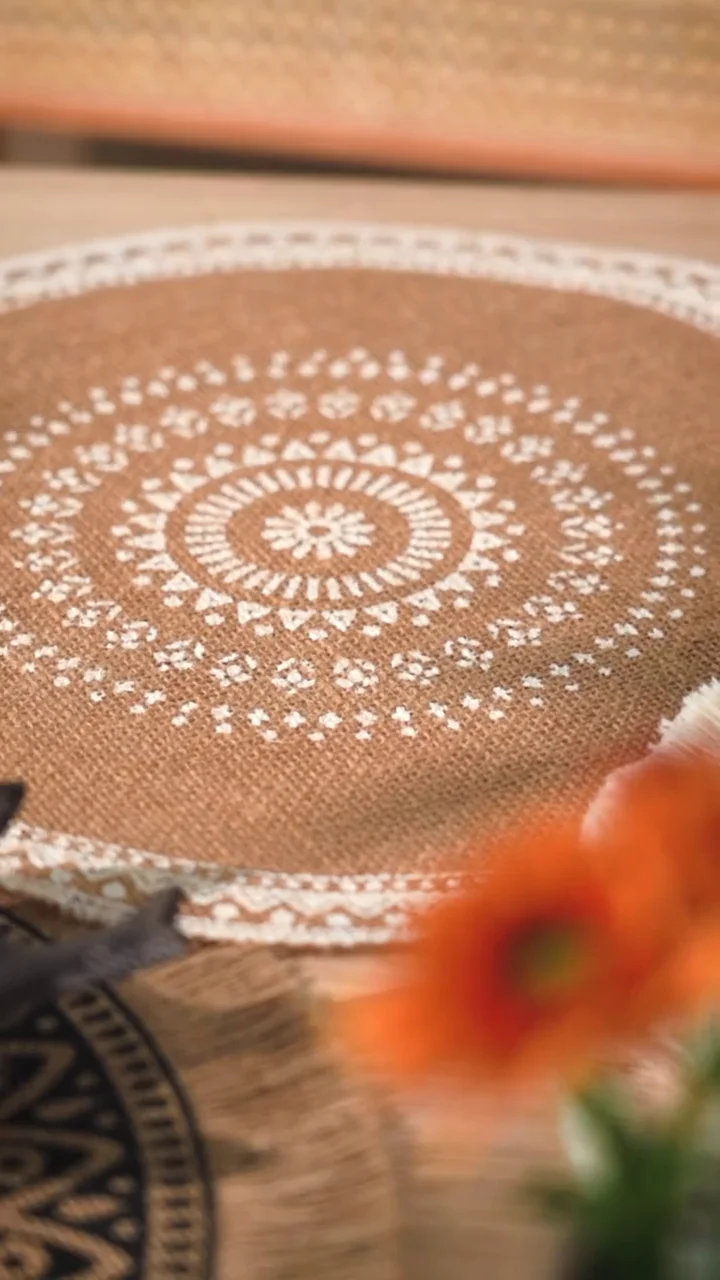 European Style Round Thick Elegant Kitchen Room Natural Ecofriendly