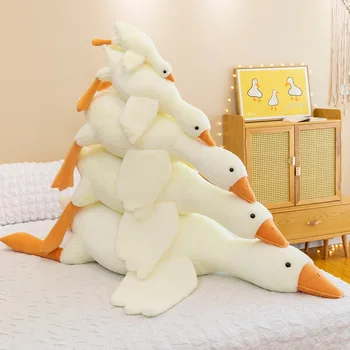 High Quality Cute Big White Goose Pillow Stuffed Cotton Plush Doll Goose Machine Plush Toy Sofa Throw Pillow Soft Doll Wholesale