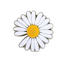 Cute Daisy Flower Brooch Pin - Colorful Enamel Yellow Green Flower Lapel Pin For Women