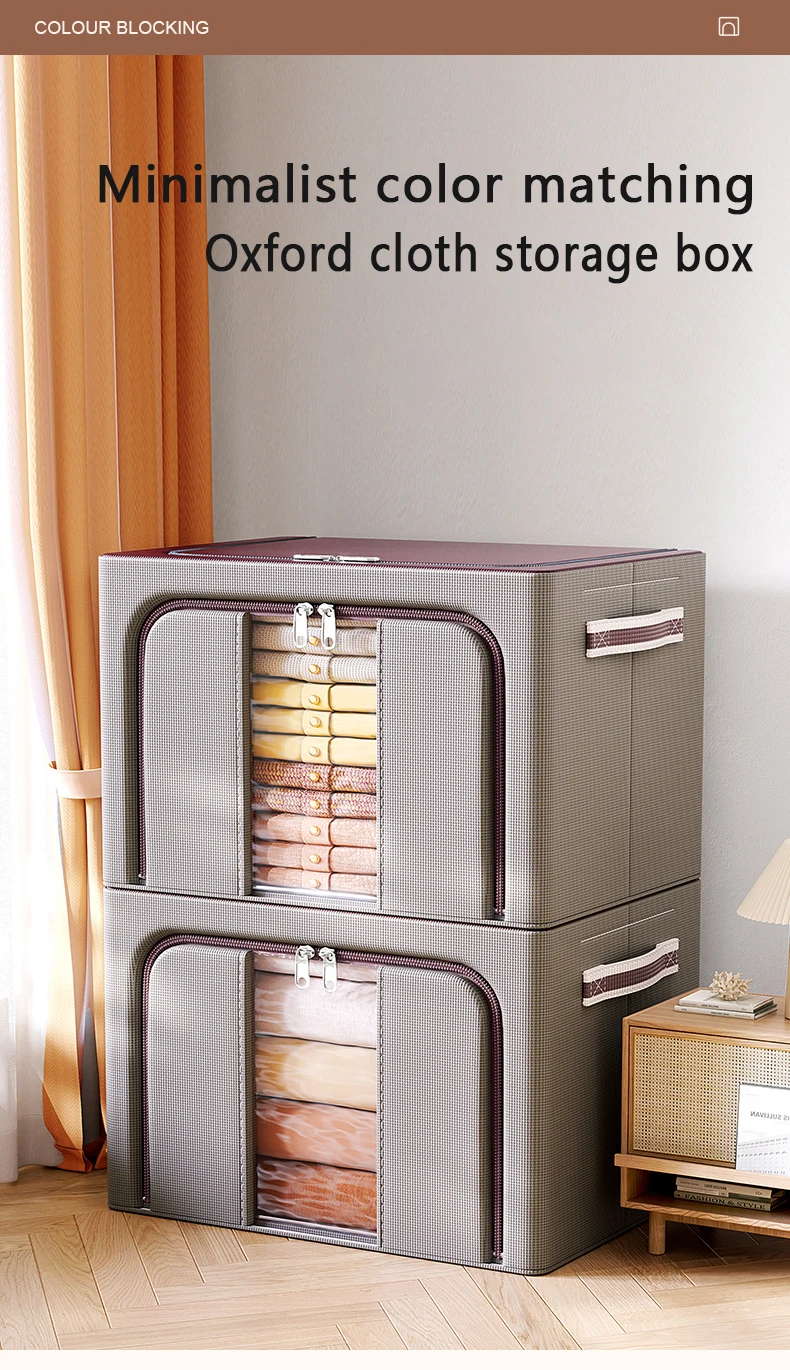 Cloth Steel Frame Folding Cloth Storage Box Organizer For Clothes Boxes