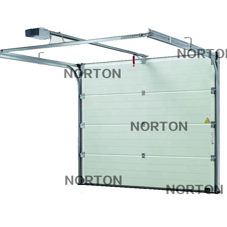 Modern Steel Automatic Sectional Sliding Garage Doors Windproof Remote Control Finished Surface Wholesale for Villas