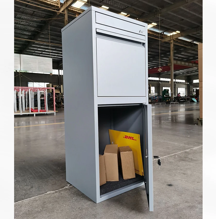 American Stand Post Letterbox Modern Small Parcel Mailbox Free Standing Outdoor Metal Design with Waterproof Feature
