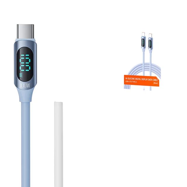 Toocki Macaron 100W PD 5A Fast Charging Data Cable Display USB Type C Type C Made Aluminum Alloy Braided Silicone Display Case