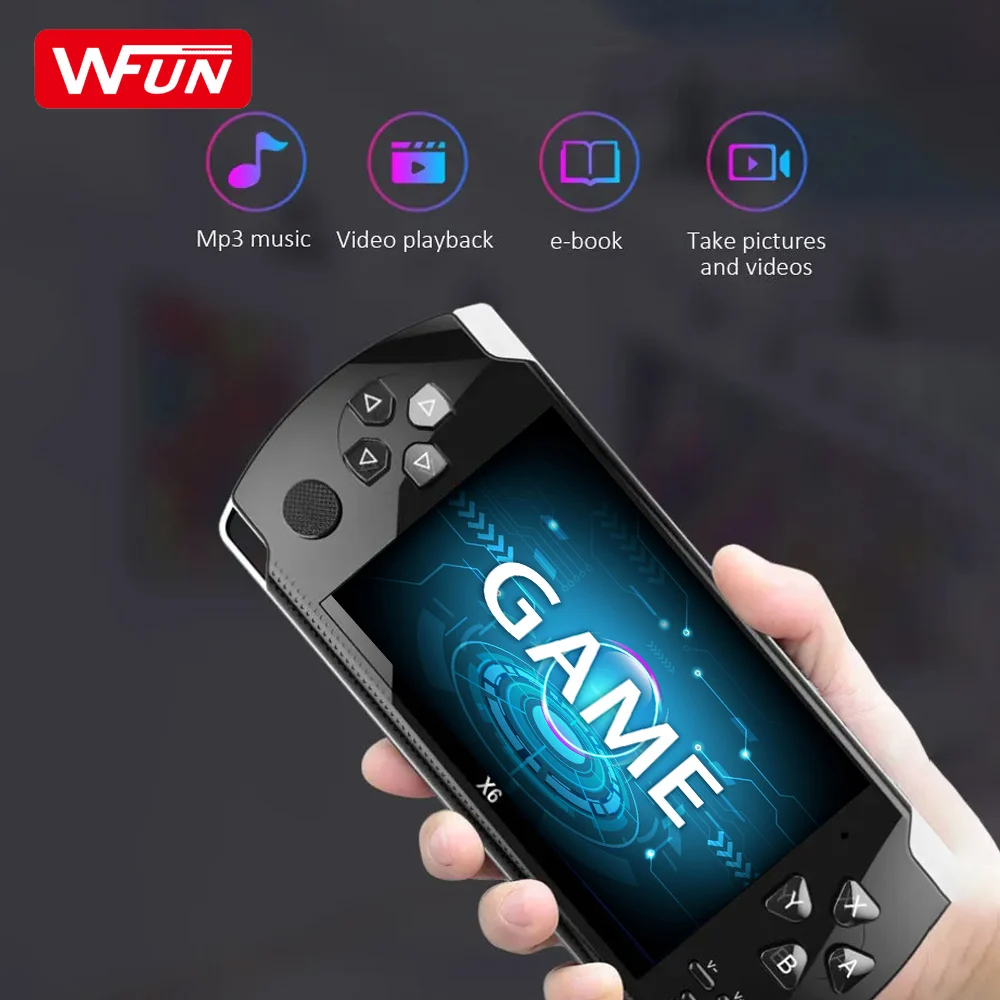 X6 Console MP5 Portable Multimedia 4.3 Inch Retro Handheld Game Player Video Game Console for Consola X6
