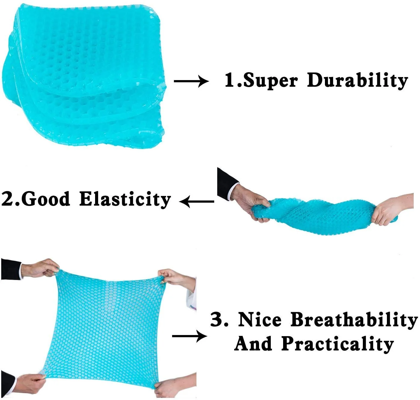 2022 Large Size Design Cushion Double Thick Tpe Gel Cool Seat