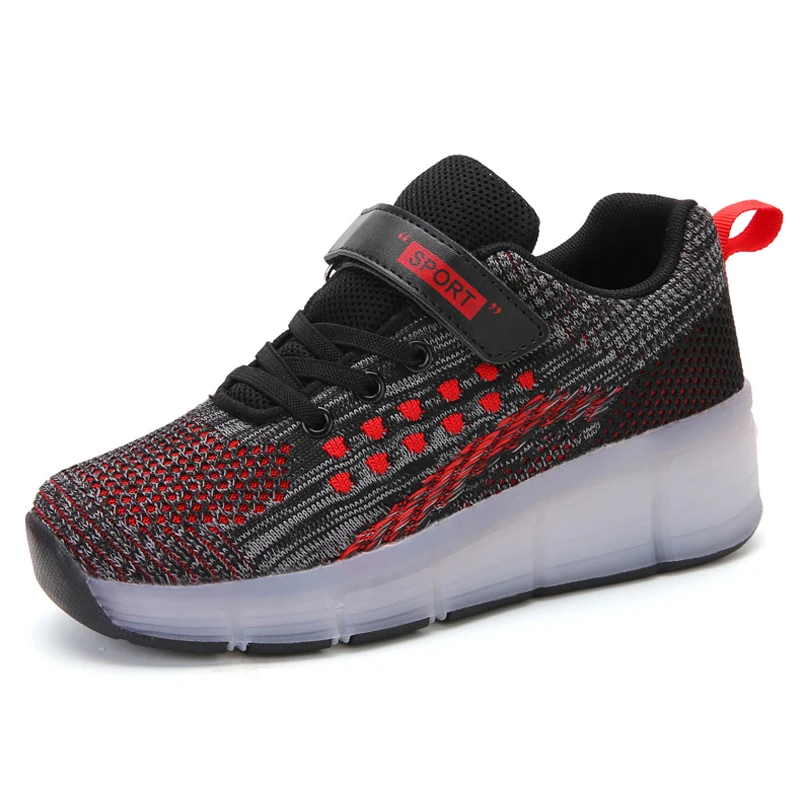 Drop Shipping 7 Colors LED Rechargeable Kids Roller Skate Shoes Single Wheel Shoes Sport Sneaker For Boys/Girls