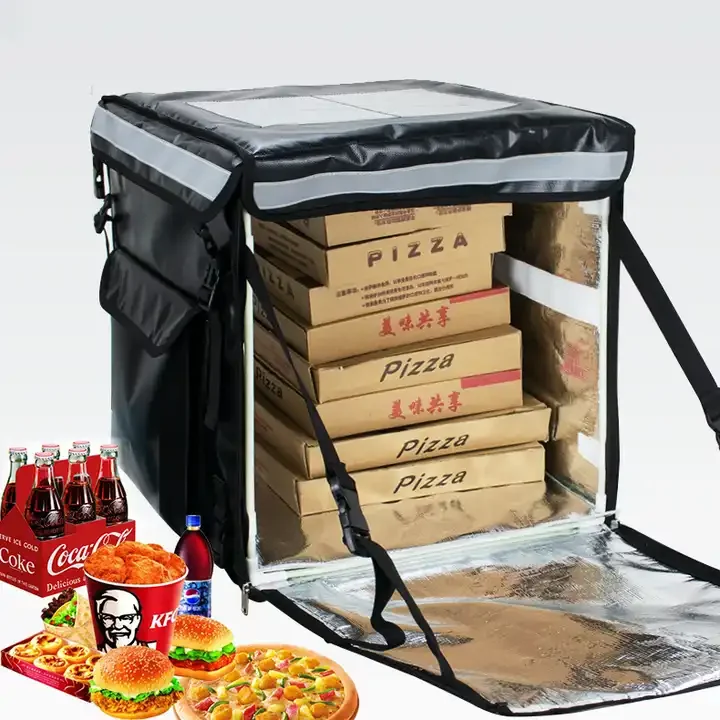 Waterproof for Bike Motorcycle Bicycle Insulated Cooler Heated Pizza Food Delivery Bag