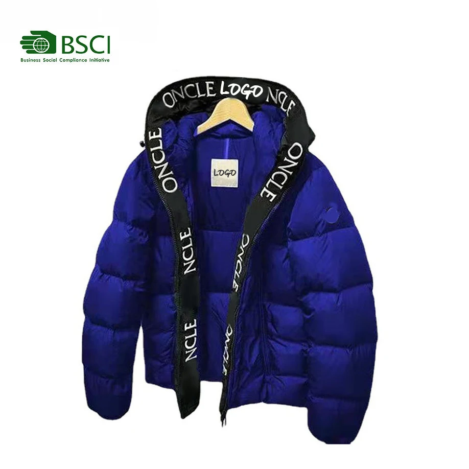Winter Down Coat Hoodie Puffer Men Clothing Jacket Streetwear Printing