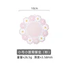 ที่รองแก้ว, สีชมพูเดซี่, ขนาด 10*10 ซม., บรรจุในถุง OPP