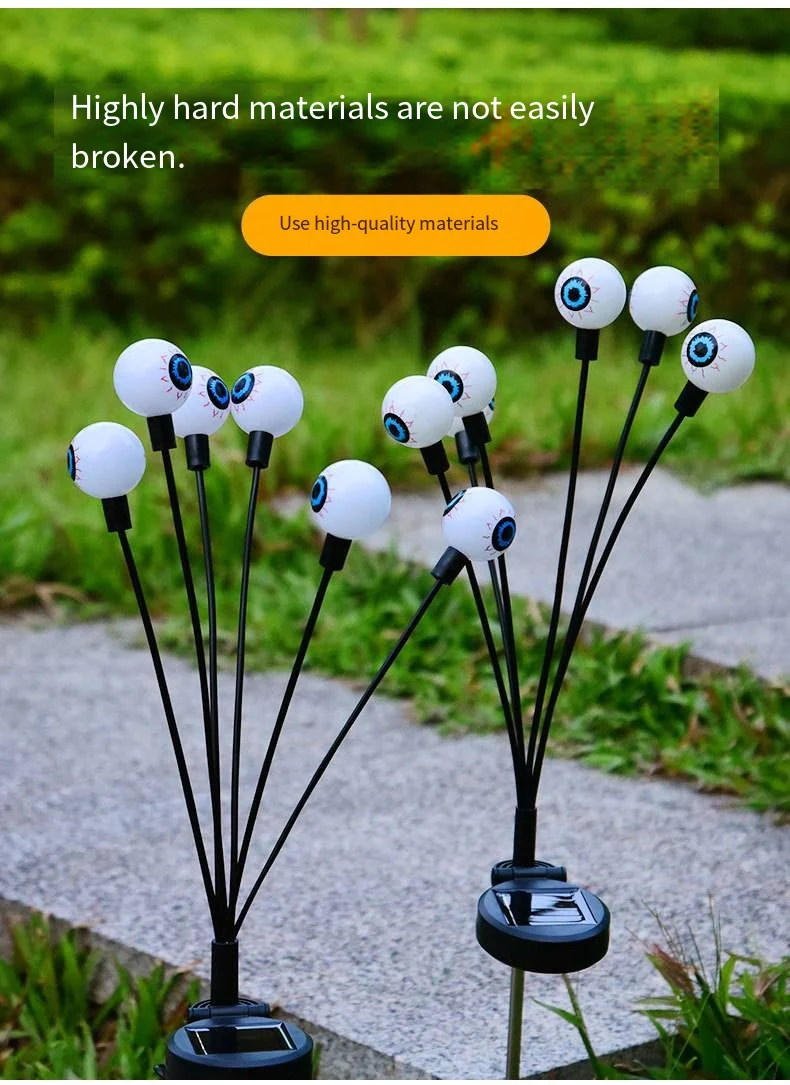 LED Solar Lanterns Outdoor Use 6 Eye-Shaped Lights Halloween Christmas Festival Garden Lawn Lights Sensor Activated ROHS