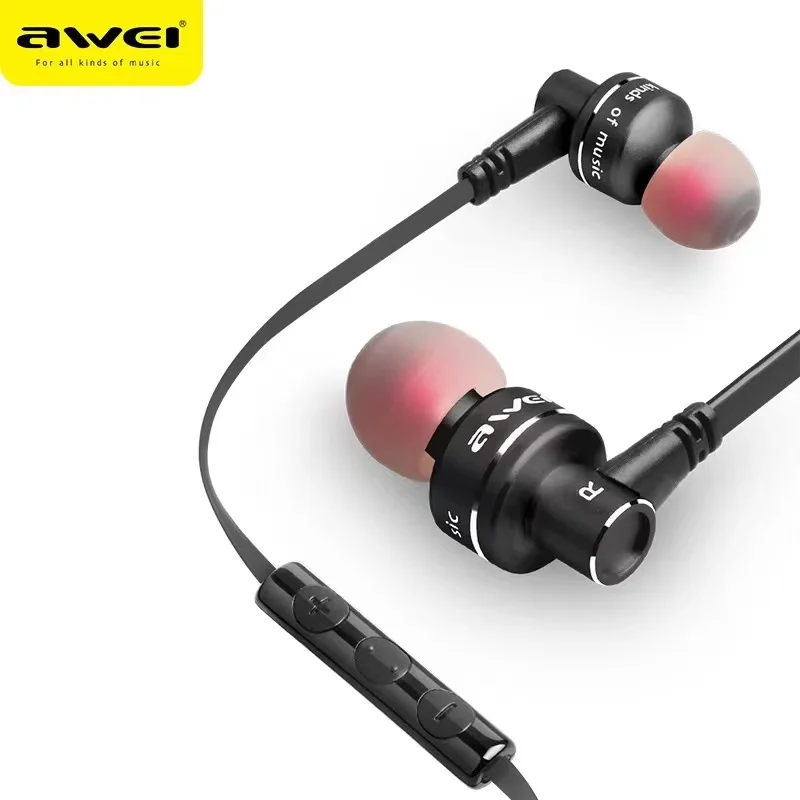 Наушники-вкладыши Awei ES-10TY металлические проводные наушники стерео наушники-вкладыши шумоподавление Auriculares Bluetooth наушники с микрофоном для телефона Kulakl k