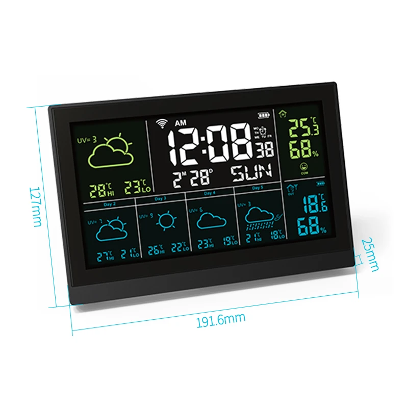 2023 New Weather Forecast Station with Temperature Humidity UV Index Wifi Weather Station