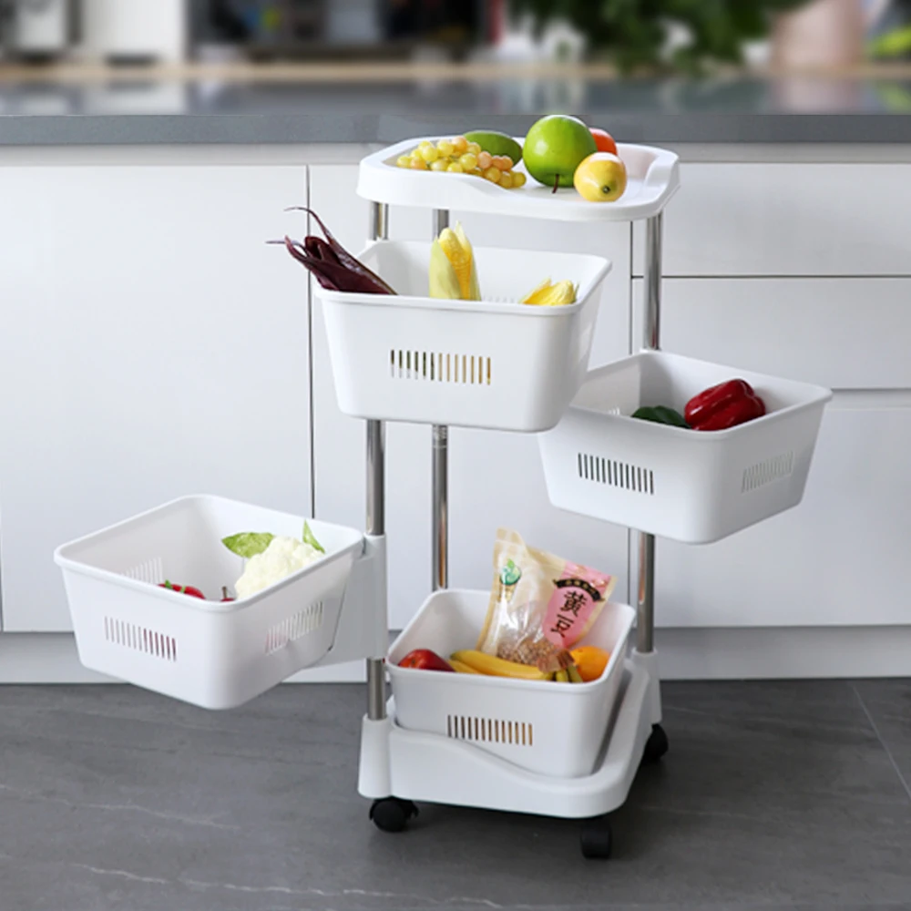 4-tier Square Kitchen Rotating Shelf - Efficient Storage