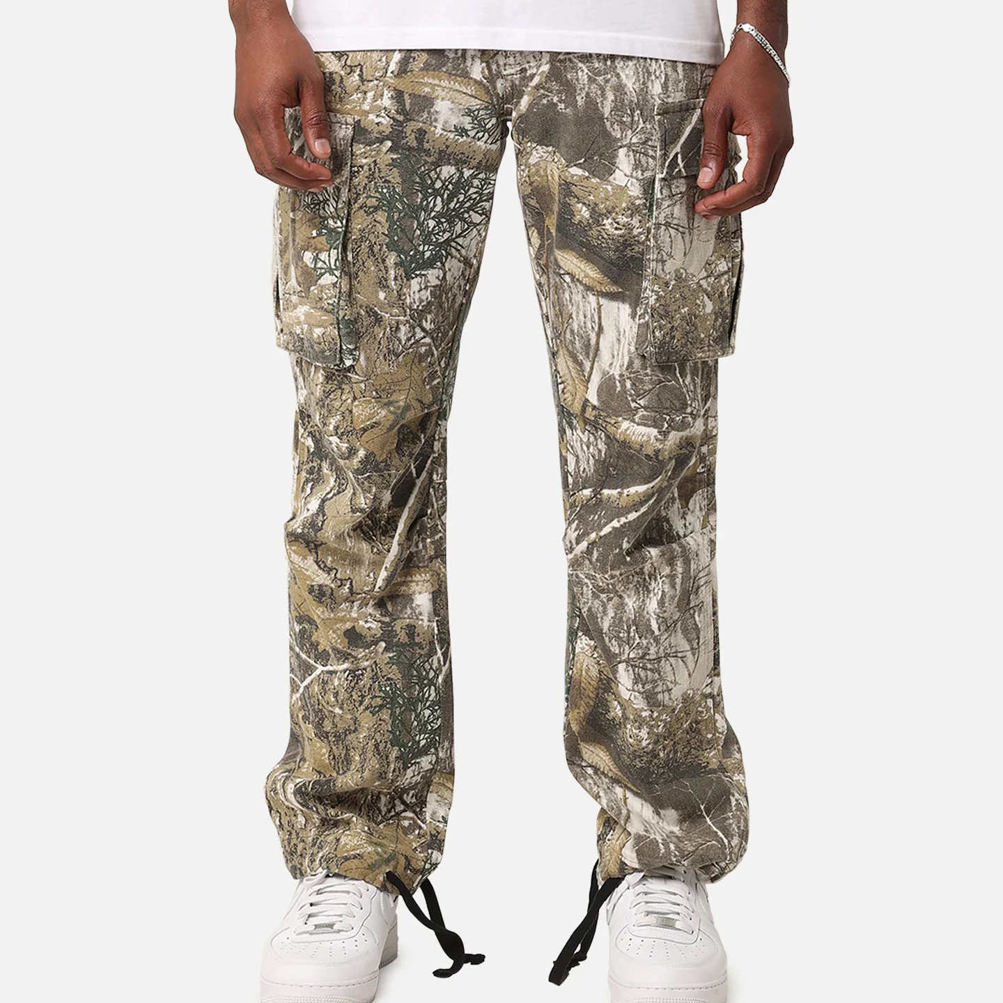 Pantaloni da Uomo Personalizzati in Cotone di Alta Qualità con Molte Tasche, Stampa Digitale, da Strada, da Caccia, Gamba Dritta, Pantaloni Cargo