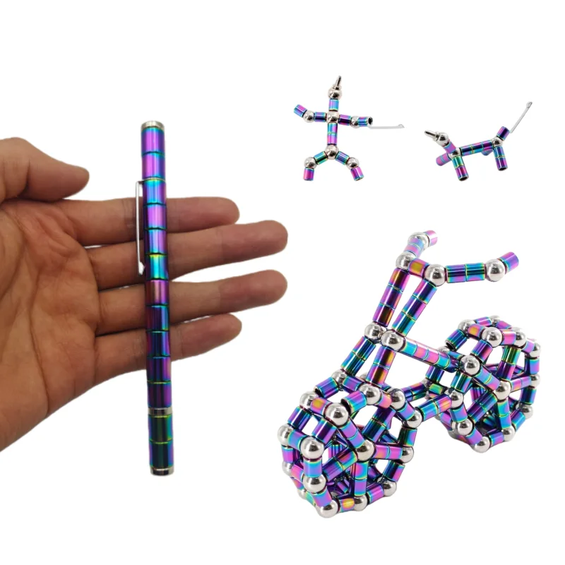 Purple Magnetic Fidget Pen with Custom Logo