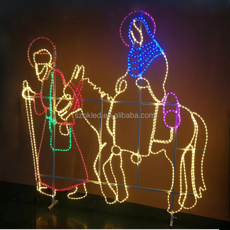 Jesus Birth Nativity Scene Lights - Outdoor Christmas Decoration Rope ...