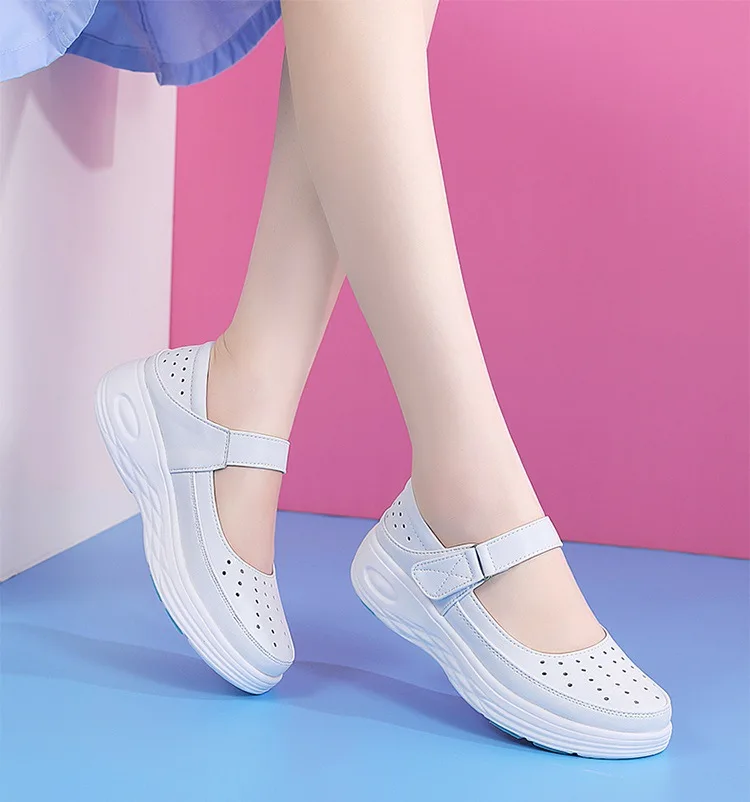 HOT Women's Nursing Shoes for Hospital Nurse White Shoes Casual Comfort Breathable Soft Bottom Flat Anti-slip Safety Work Shoes