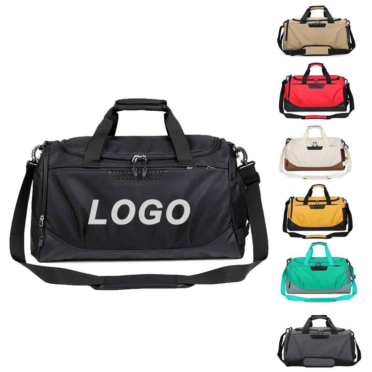 Custom Logo Men Workout Tote Sports Nylon Gym Travel Duffel Bag With Wet  Shoes Waterproof Oxford Fabric Fitness Yoga Bags