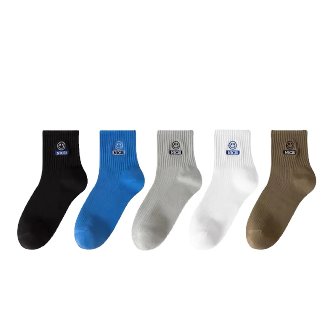 High Quality No Minimum Unisex Crew Plain Knit Embroidery Logo Sox