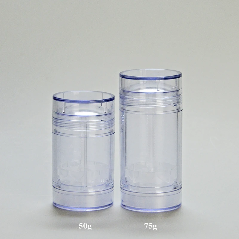 Empty 50g 75g clear Deodorant Bottle Reusable Stick Balm Tube Bottom ...