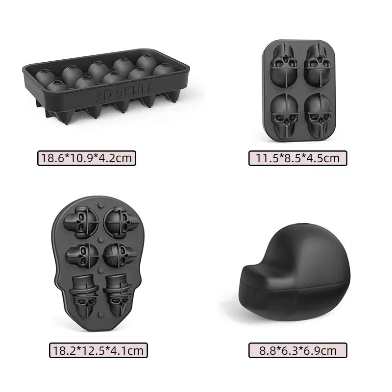 Ice Mold Silicone Ice Cube Tray Mould Shape Ball Ice Ball Maker Mold -  Black Flexible Silicone Ice Tray - Molds 4 X 4.5cm - AliExpress