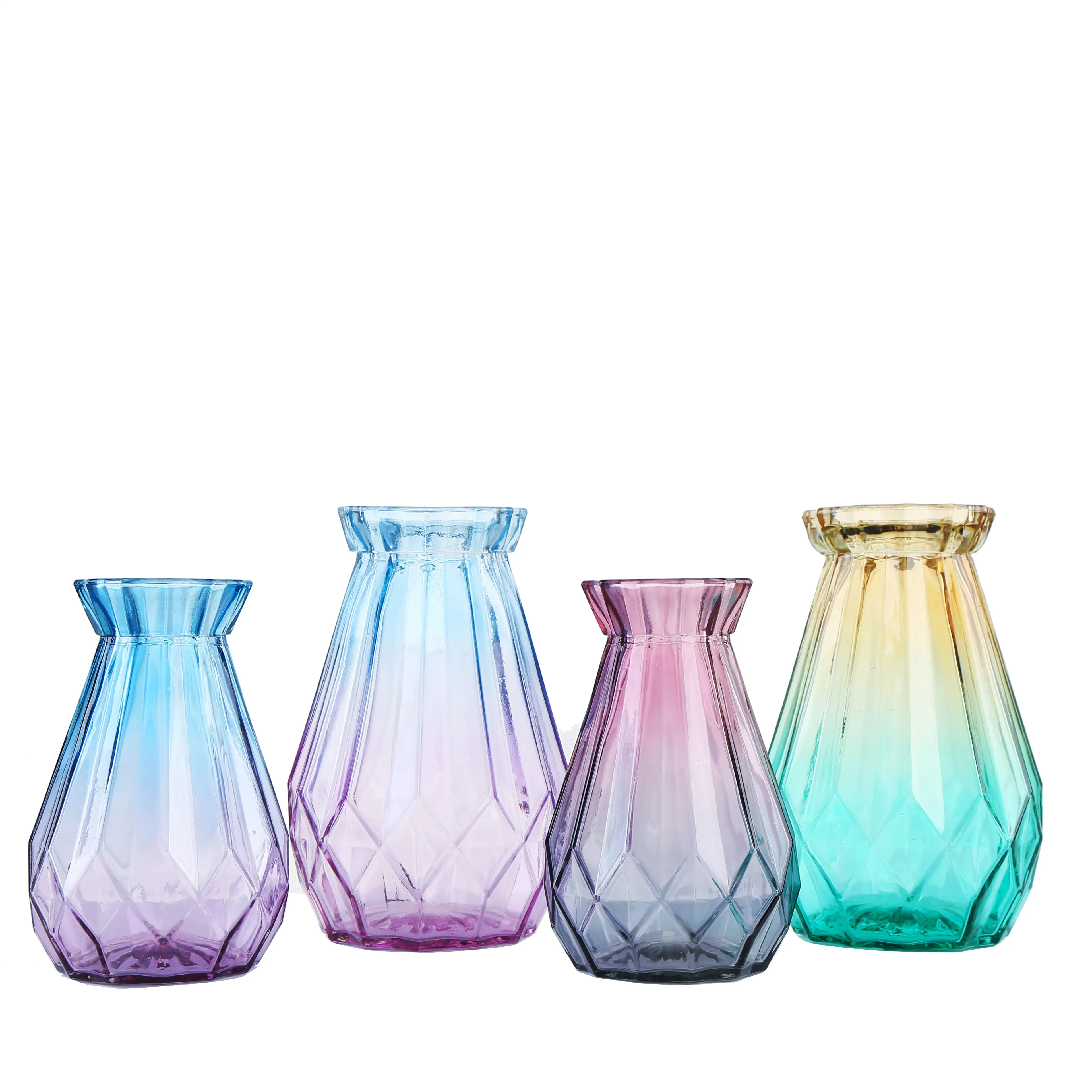 25cm Home Decor Colorful Glass Vase Bottle Factory Stock Easy Open End MOQ 100pcs