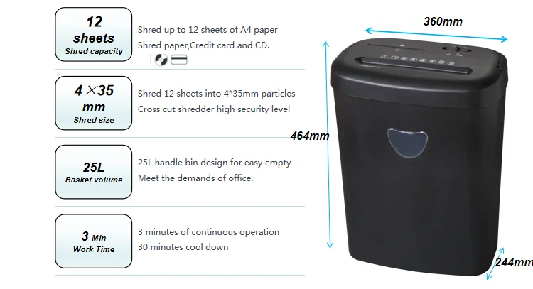 CD228P Shredder - Secure Home Office with Cross-Cut Privacy