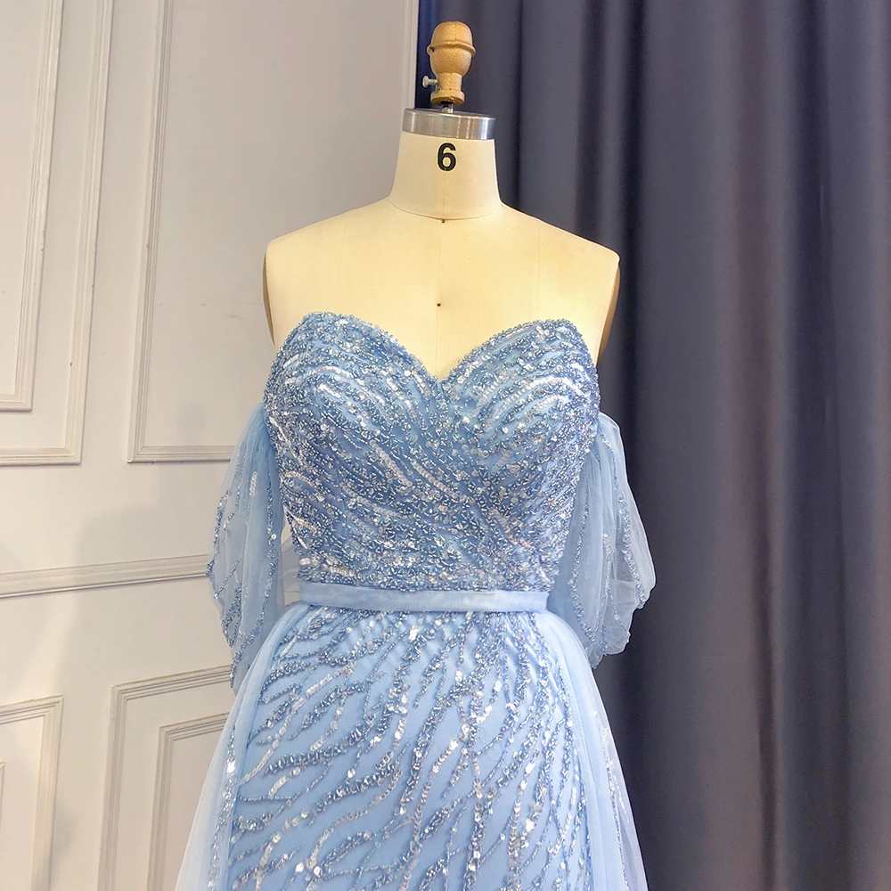 Lilac Split Mermaid Beaded Evening Dresses 2022 Serene Hill LA71595