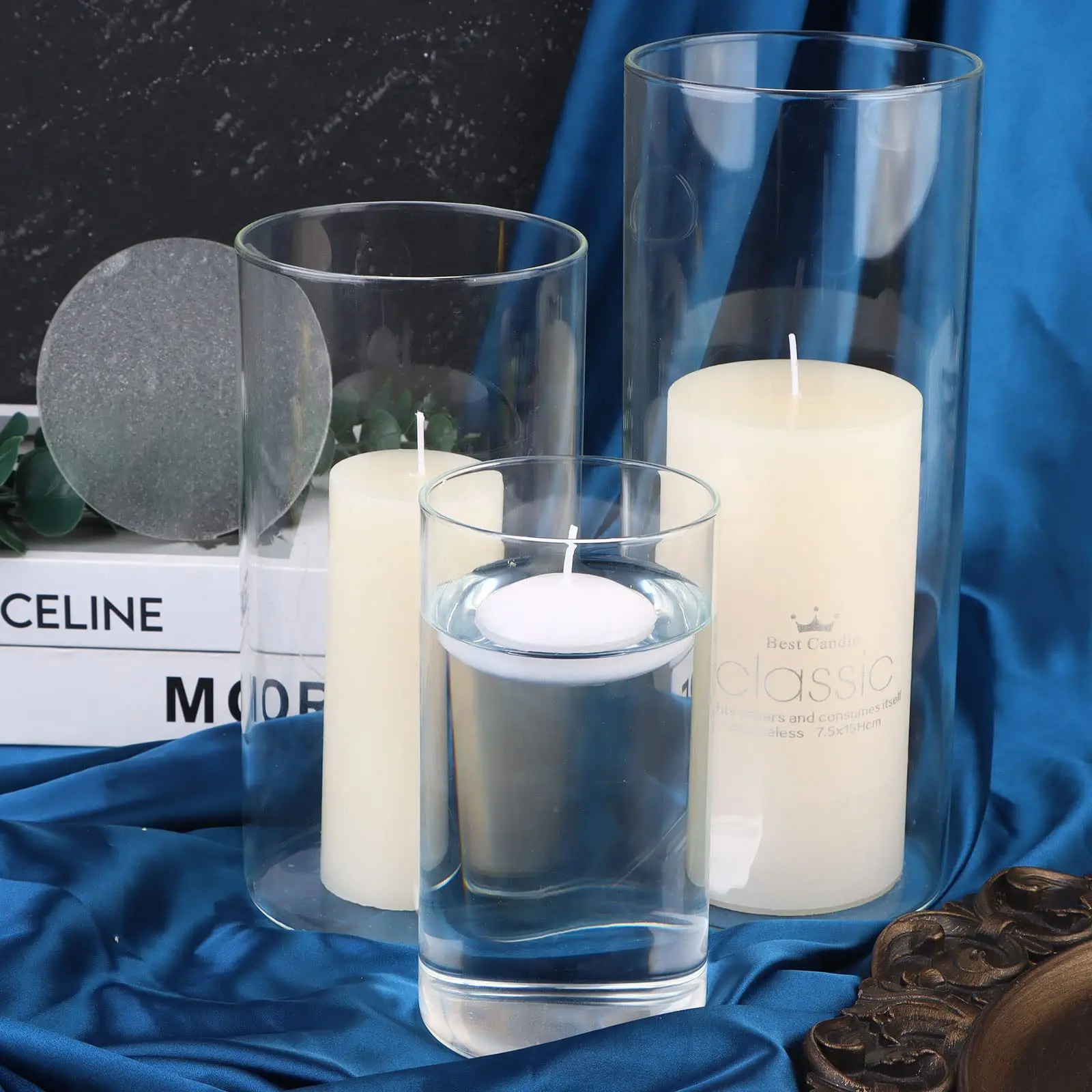 Clear Glass Candle Holder,Popular Floortofloor Straight Cylinder