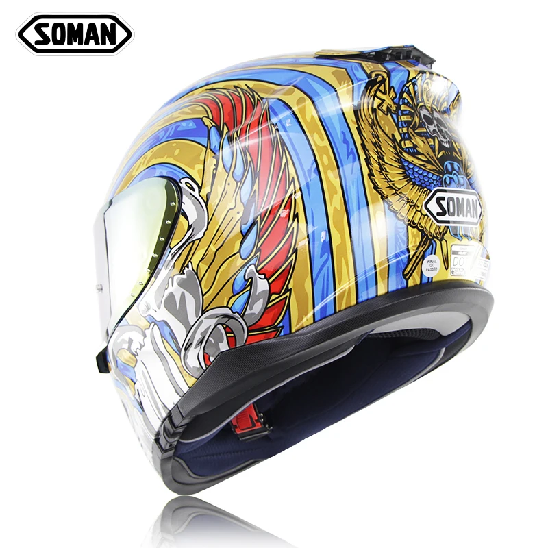 SOMAN フルフェイス オートバイヘルメット ECE&DOT 認証済み SM961